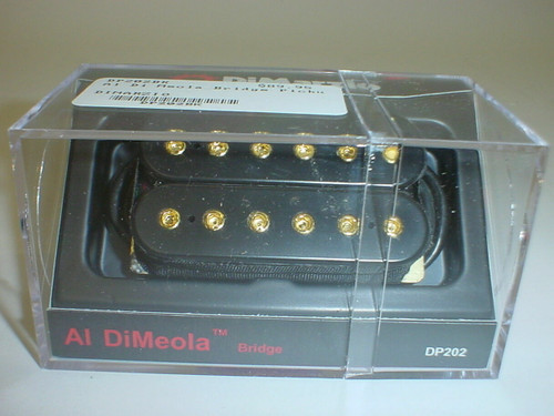 DIMARZIO DP202 Al DiMeola Bridge Guitar Pickup BLACK REGULAR SPACING GOLD POLES