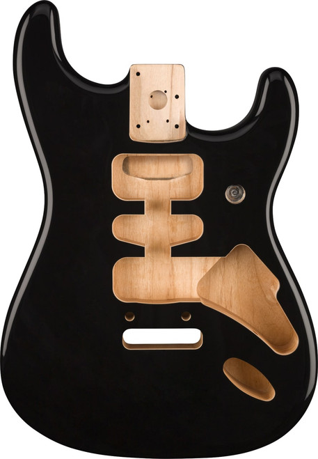 Fender Deluxe Series Stratocaster ® HSH Alder Body 2 Point Bridge Mount, Black