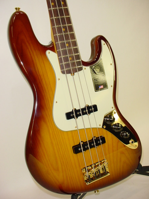 Fender 75th Anniversary Commemorative Jazz Bass, Rosewood Fingerboard, 2-Color Bourbon Burst w/ Case (d)
