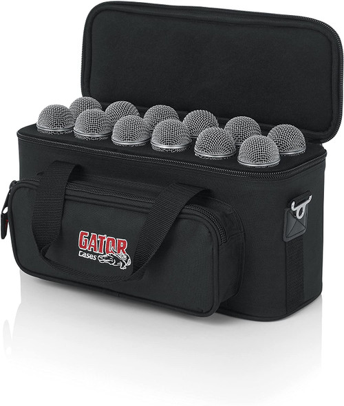 Gator Padded Bag for Up to 12 Mics w/ Exterior Pockets for Cables