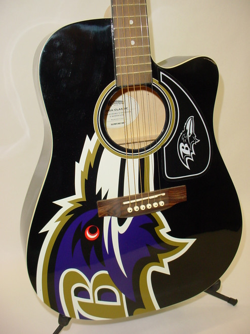 Woodrow WGA-Classic Baltimore Ravens Football Team Acoustic Guitar - Previously Owned