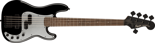 Fender Squier Contemporary Active Precision Bass PH V, Laurel Fingerboard, Silver Anodized Pickguard, Black (0370491506)