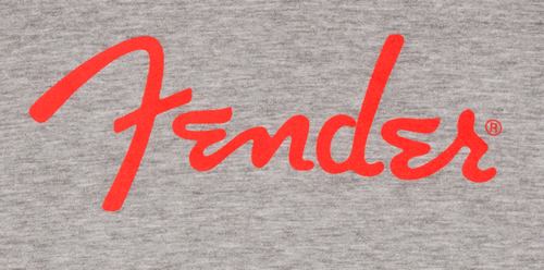 Fender® Spaghetti Logo L/S T-Shirt, Heather Gray, XXL