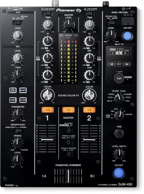 Pioneer DJM-450 2-channel DJ mixer with Beat FX (black)