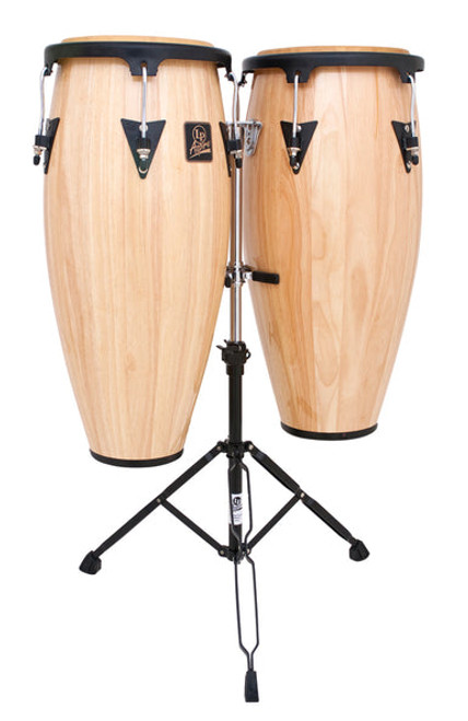 Latin Percussion LPA646-AW Aspire 10" And 11" Conga Set W/ Double Stands - Natural/Black