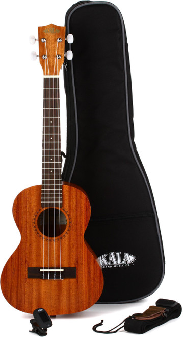Kala KA-15T Tenor Ukulele Bundle - Satin Mahogany  Includes Strap, Tuner, Bag