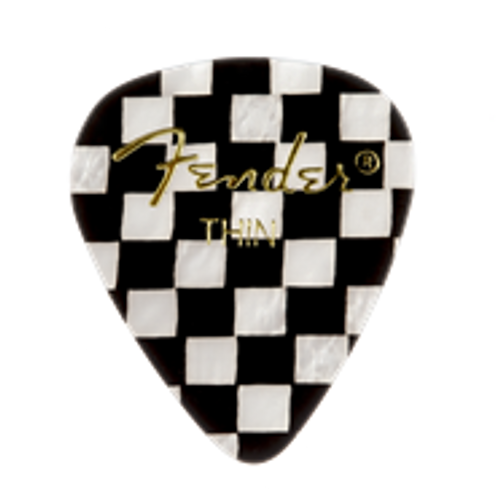 Fender 351 Shape Celluloid, Checker, Thin (12)