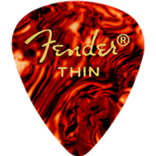 Fender Classic Celluloid 351 Shape Picks, Thin, Tortoise Shell, 12 Count