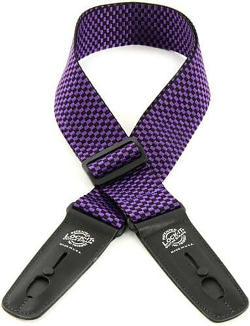 Lock-it 2" Purple Checker Poly Pro Strap - Black Ends