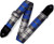 Levy's 2" Polyester Guitar Strap With Suede Leather Ends with Black Plastic Loop And Slide. Adjustable from 35" to 60". Cobalt Plaid With Black Suede Leather Ends.