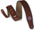 Levy's 2 1/2" Signature Series Suede Guitar Strap With Black Decorative Piping. Adjustable From 38" To 53". Brown Color