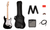 Fender Squier Sonic Stratocaster Pack, Maple Fingerboard, Black, Gig Bag, 10G - 120V