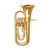 JZ Bb Euphonium, Gold lacquer, 4 top action Nickel silver pistons, with case