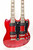 Agile Valkyrie SG-Style Double Neck 6/12 String Electric Guitar, Heritage Cherry w/ Bag - Previously Owned
