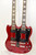 Agile Valkyrie SG-Style Double Neck 6/12 String Electric Guitar, Heritage Cherry w/ Bag - Previously Owned