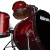DDrum D2-5 Piece Drum Set with Cymbals and Throne, Red Sparkle