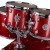 DDrum D2-5 Piece Drum Set with Cymbals and Throne, Red Sparkle
