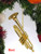 3.5" Gold Trumpet Hanging Ornament