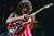EVH Eddie Van Halen Striped Series Frankenstein   Frankie, Maple Fingerboard, Red with Black Stripes Relic
