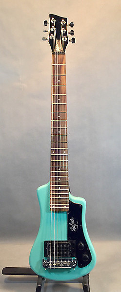 Hofner Shorty Electric Travel Guitar, Surf Green W/ Gig Bag