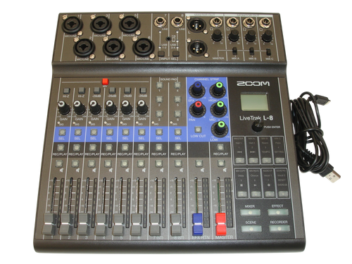 ZOOM LiveTrak L-8 ミキサー Zoom LiveTrak L-8 8-channel Digital Mixer / Recorder