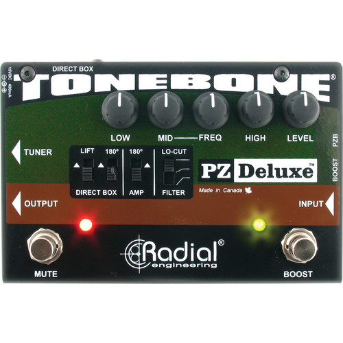 PZ-Deluxe Acoustic instrument preamp w/parametric EQ and built-in