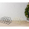 Hexagonal 9 Bottle Wine Rack - Gold