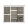 Multi Compartment Jewellery Drawer Medium Organiser for Elfa - White/Grey