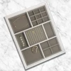 Multi Compartment Jewellery Drawer Large Organiser for Elfa - White/Grey