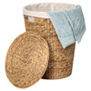 Howards Water Hyacinth Round Laundry Hamper Basket with Lid