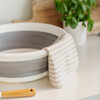 Collapse-A Round Wash-Up Bowl 9L - Grey & White