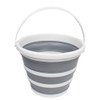 Collapse-A Round Bucket with Handle 10L - Grey & White