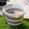 Collapse-A Round Bucket with Handle 10L - Grey & White