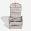 Stackers Leather Hanging Toiletry Bag - Taupe