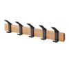 Wall Mounted 5 Hook Adjustable Rack- Black