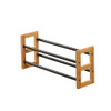 Williamsware Bamboo Two-Tier Expandable Shoe Rack - Black