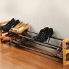Bamboo Two-Tier Expandable Shoe Rack - Black