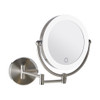 Signature Collection Wall Mounted Magnifying LED Makeup Mirror - Brushed Nickel
