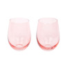 Sunnylife Cheers Powder Pink Stemless Glass Tumblers 2 Pack