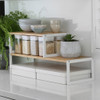 WilliamsWare Deep Stackable Bamboo Kitchen Shelf 70cm Wide - White