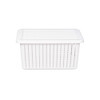 Seymours Knit Pattern Basket with Lid 5L - White