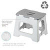 Vigar Compact 27cm Folding Step Stool - Grey