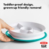 OXO Tot Stick & Stay Suction Divided Plate - Teal