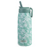 Oasis Stainless Steel Sports Straw Drink Bottle 780ml - Green Paisley