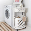 Algo 2 Tier Portable Laundry Basket with Wheels - Cream
