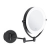 LED 10x Magnification Wall Mounted Mirror - Black