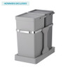 EKO Deco Duo Pull Out Recycling Bin 20L+15L - Grey