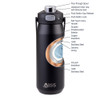 Oasis Capri Insulated Stainless Steel Drink Bottle 750ml - Black