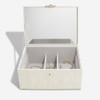 Stackers Classic Luxury Jewellery Box with Lid - Oatmeal/Linen