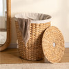 Howards Water Hyacinth Checked Weave Laundry Hamper - Round